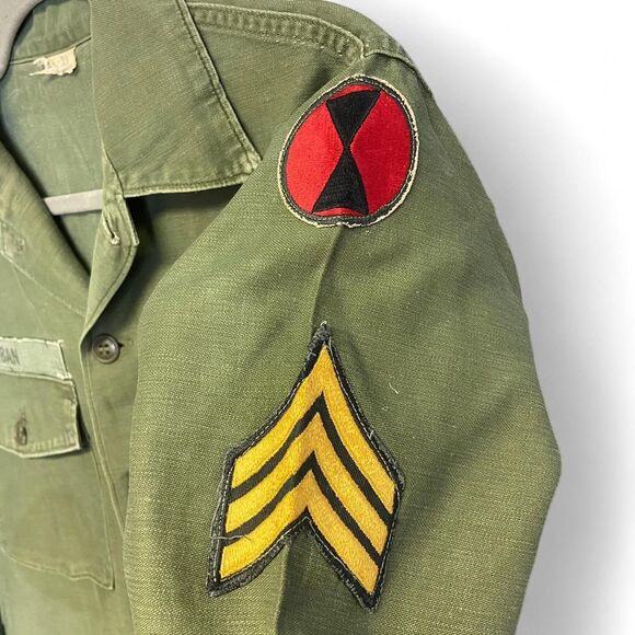 Vintage 60s U.S. Army OG-107 Utility Shirt size L - Picture 6 of 8